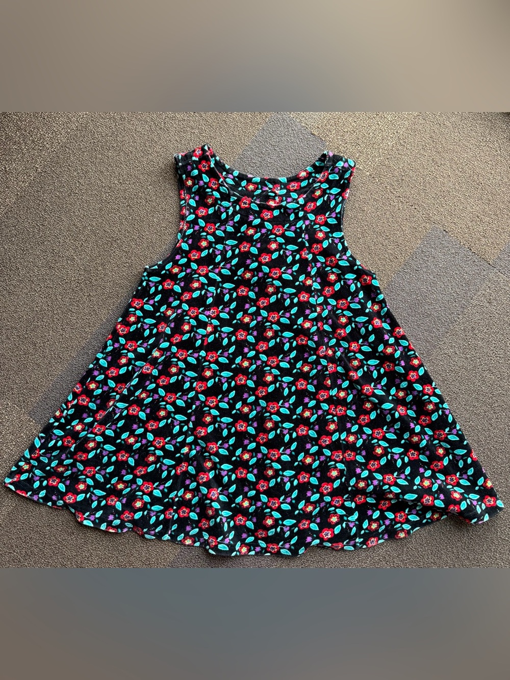 Gymboree rainbow tag floral velour dress size large (4T/5T)